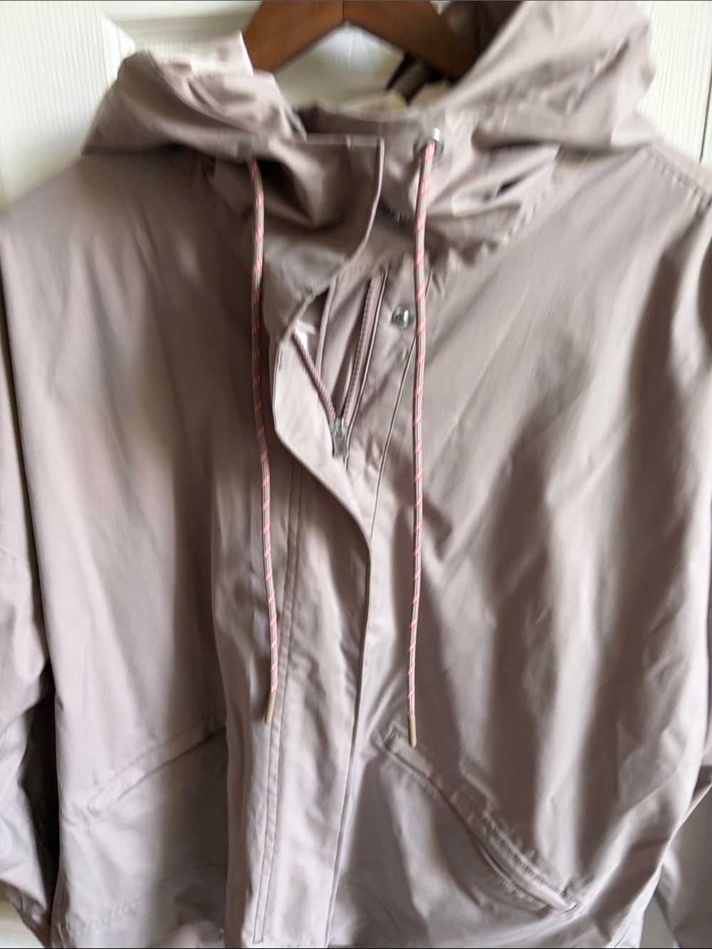 Athleta Dusty Taupe Hooded Rain Jacket - Picture 3 of 4